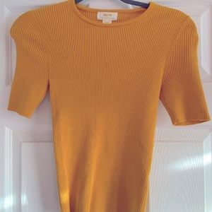 Womens ribbed yellow gold shirt